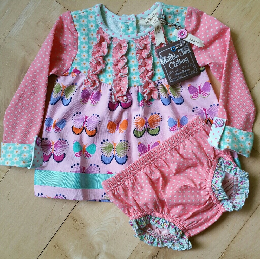 Matilda Jane dress with diaper cover